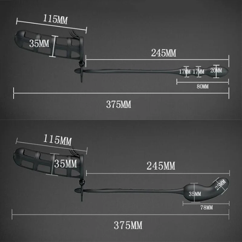 Силиконовый удлинитель для пениса с анальными бусинами Анальная пробка USB