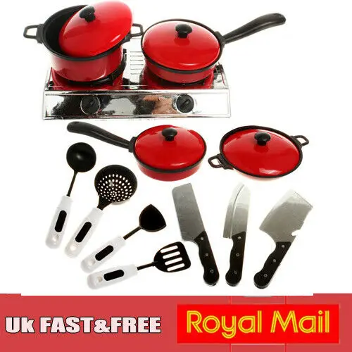 Goocheer 13PCS Children Mini Kitchen Cookware Pot Pan Kids Pretend Cook Play Simulation Utensils Toys Set gift | Игрушки и хобби