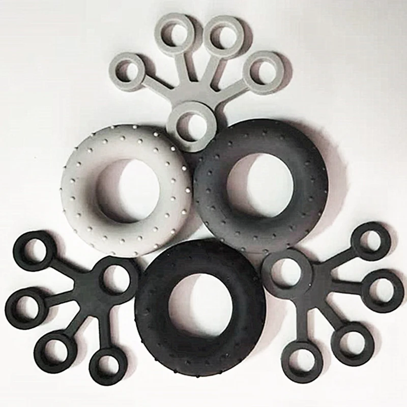 

Silicon Portable Hand Grip Gripping Ring Carpal Expander Finger Trainer Grip Strength Rehabilitation Stress Ring, 9PCS