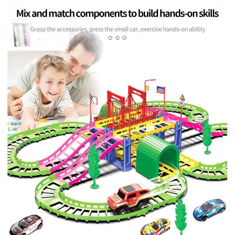 

Magical Race Track Bend Flex Car Toy Set DIY Children Interesting Rail Racing Set Track Kit DIY Puzzle Toys Kids Children Gift