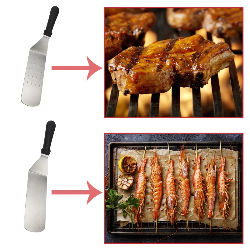

6 Pcs/Set Stainless Steel Spatula BBQ Tools Barbecue DIY Grill Griddle Scraper Kitchen Spatulas BBQ Accessories Barbecue Set