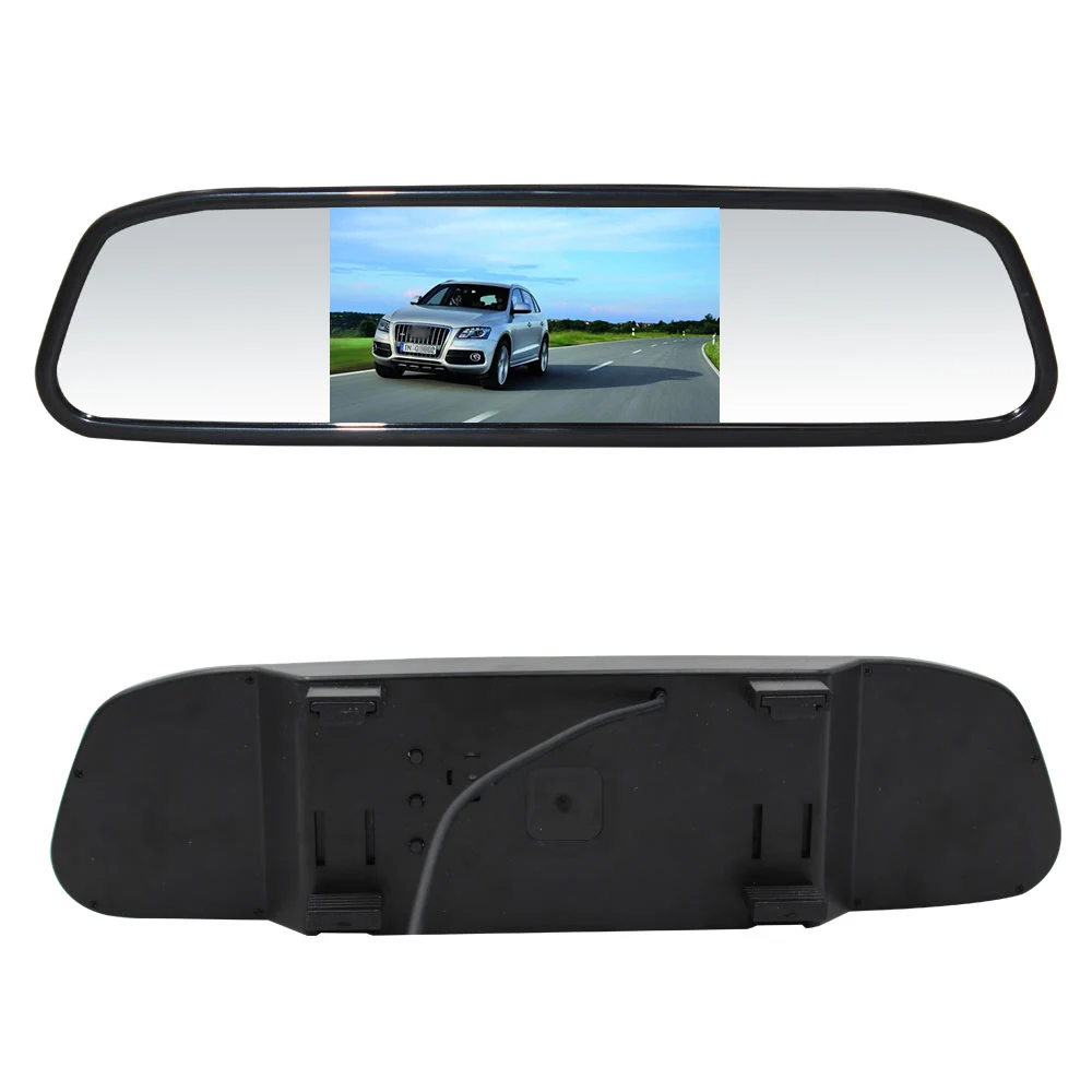 

Smartour Reverse Camera 4.3 Inches Rearview Mirror HD Monitor With 12 IR Night Vision Waterproof Rear Vehicle Backup Camera