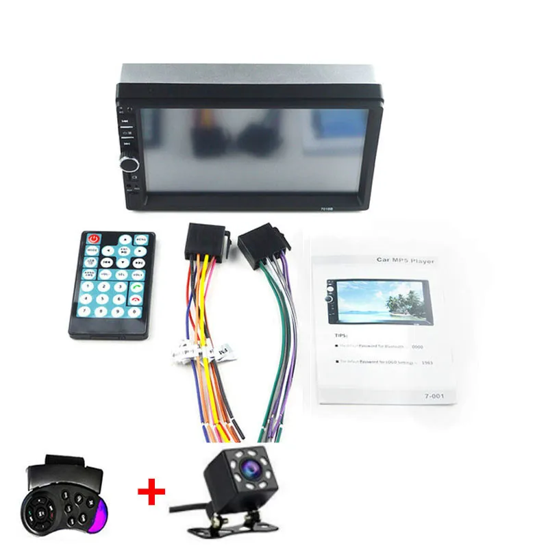 RC and 8led cam 2 din автомагнитола Bluetooth аудио мультимедийный плеер " цифровой дисплей MP5 USB SD FM 2din Стерео Авторадио резервный монитор - Цвет: RC and 8led cam