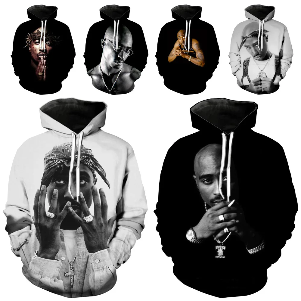 

Mamba Top 3D Print Rapper 2Pac Hoodies Long Sleeve New Women Sweatshirt Singer Tupac Men Hooded Funny Camping O Neck Men's Hoody