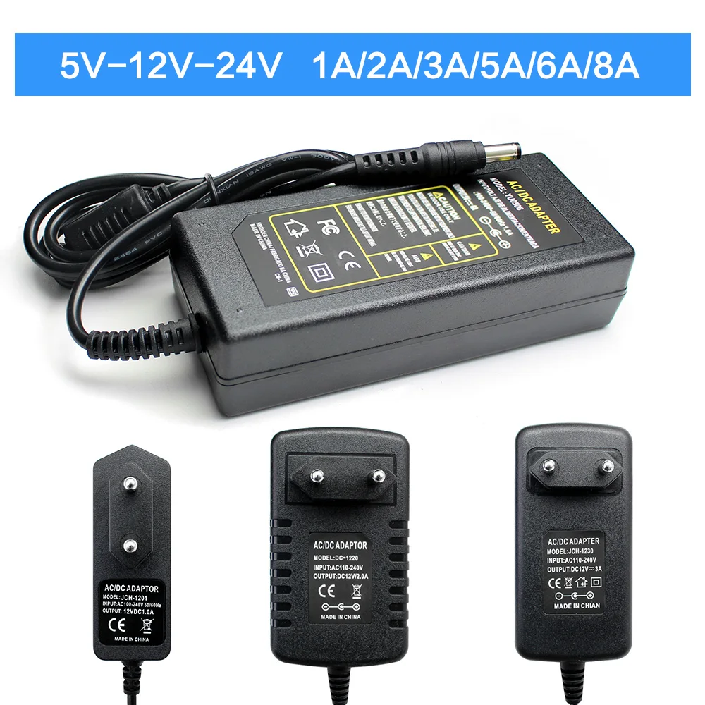 

5V 9V 10V 12V Swithcing Power Adapter 13V 15V 24V 1A 2A 3A 5A 6A 8A AC 220V To DC 12V 5V 24V Power Supply For SMPS EU US Plug