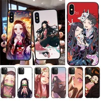 penghuwan demon slayer nezuko anime phone case cover for iphone 11 pro xs max 8 7 6 6s plus x 5s se xr case