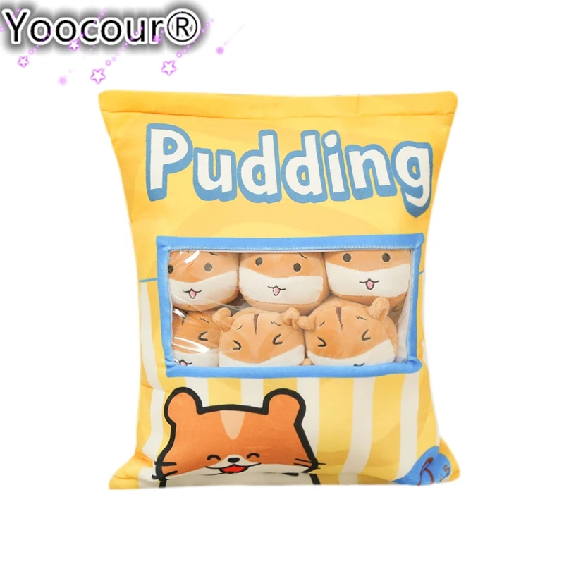 Сумка из 8 штук Kawaii Pudding хомяк плюшевые шарики сумка закуска игрушка мягкое