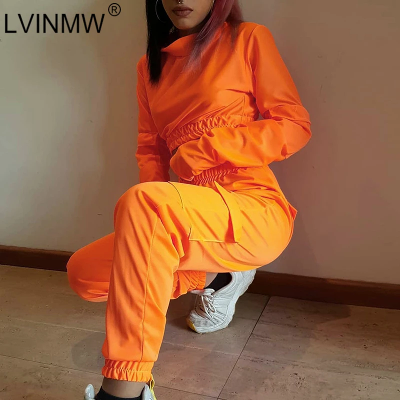 LVINMW Casual Velvet Two Piece Set Zip Side Striped Pocket Hoodies Female High Waist Drawstring Slim Pants Tracksuit Women New