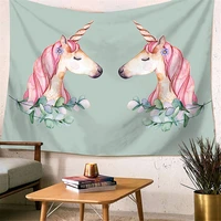 3d digital printing cute animal unicorn wall carpet for kids girls room home decoration cartoon sweet unicorn tapestry