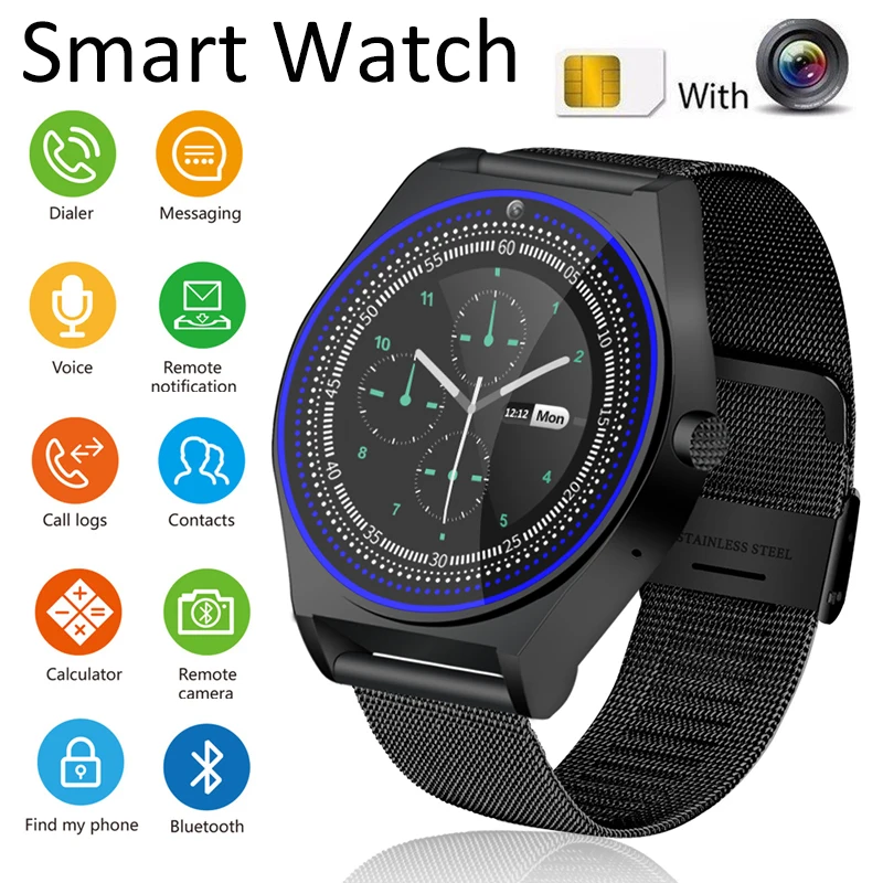 Модные мужские и женские Смарт-часы с металлическим ремешком водонепроницаемые