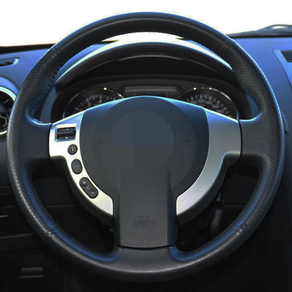 Чехол рулевого колеса автомобиля DIY черная замша для Nissan Qashqai 2007-2015 Rogue X-Trail 2008-2013