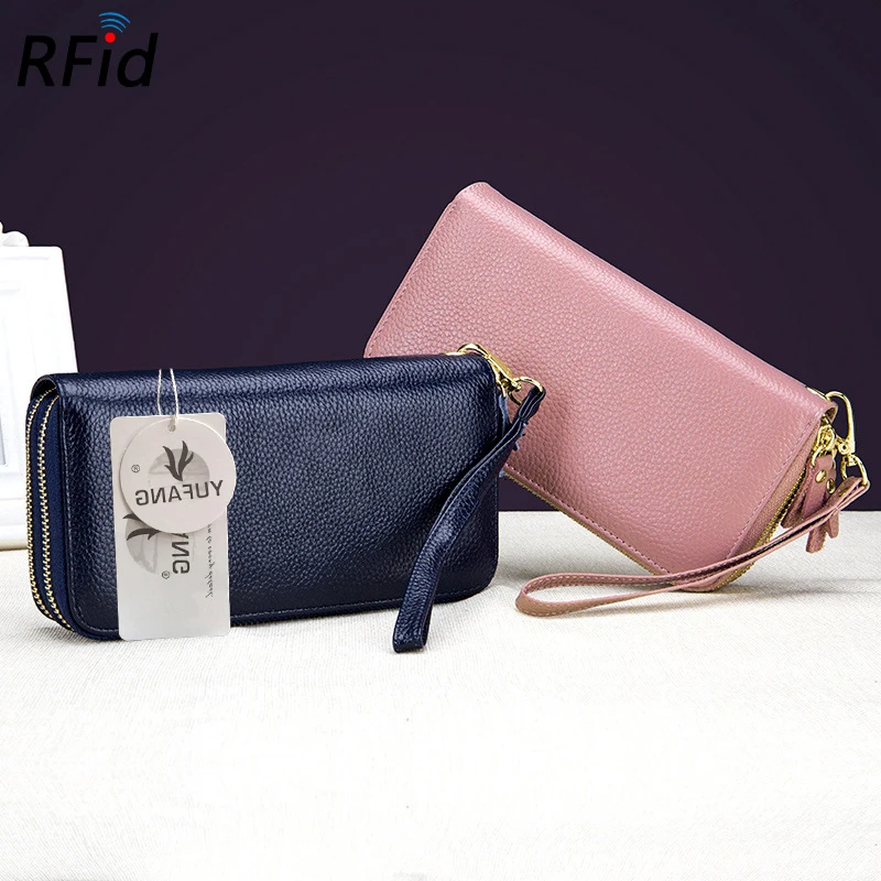 YUFANG женский кошелек с rfid блокировкой Женский из натуральной кожи длинным