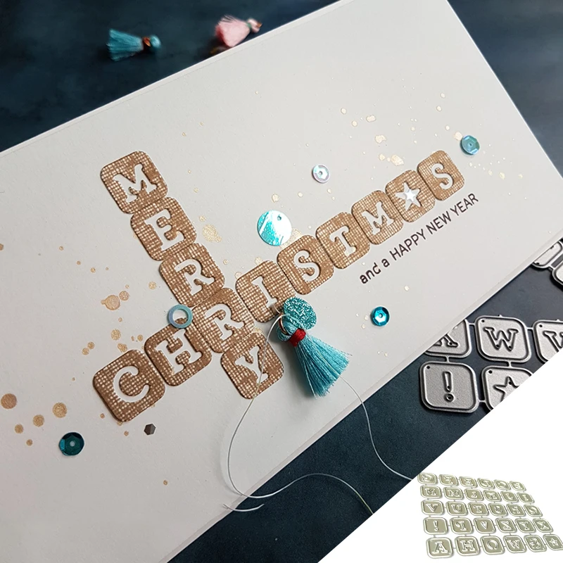 

MISS VINTAGE Alphabet Metal Cutting Dies Stencils For DIY Scrapbooking Paper Card Decorative Craft Dies Embossing Die Cuts