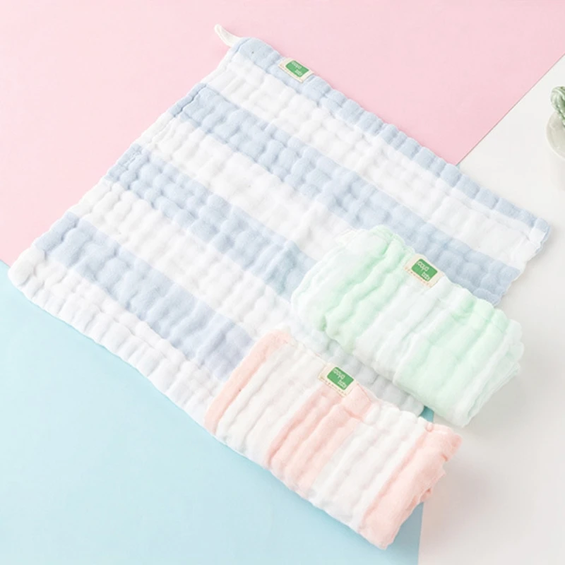 

3 Pcs 6 Layers Soft Cotton Baby Bibs Handkerchief Absorbent Newborn Burp Cloth Saliva Towel Baby Bath Towel Face Towel