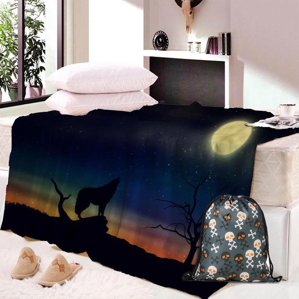 3D шерпа волка одеяло на кровати животное мех плед для взрослых детей постельное