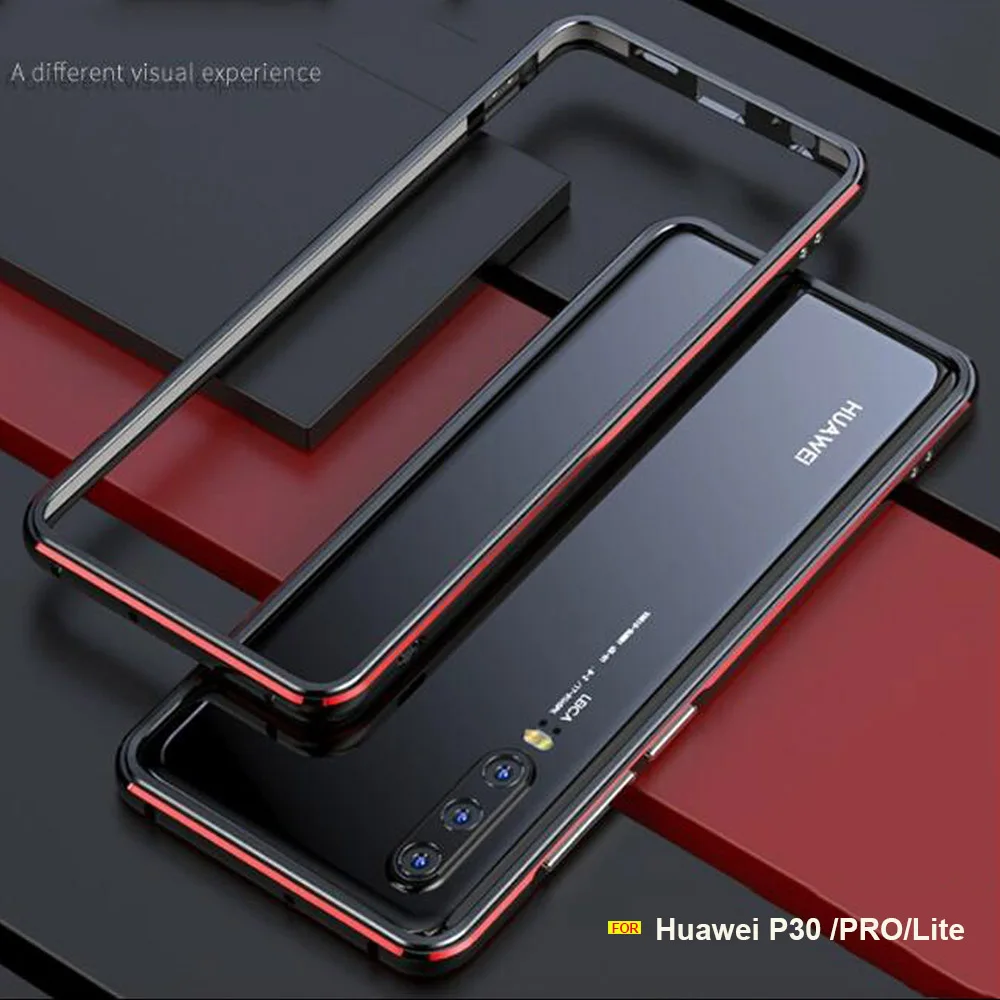 Чехол для Huawei P30 Pro роскошный оригинальный глянцевый алюминиевый бампер защитный