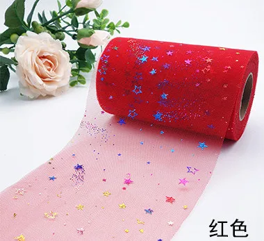 Red 6 см 25 ярдов ручной DIY лук Красочные Метеор из пряжи и тюля рулон Метеор сетки в рулонах из стеклянного волокна аксессуары Головные уборы повязка на голову из сетчатой пряжи купальный костюм надпись «Bride Tribe» - Цвет: Red