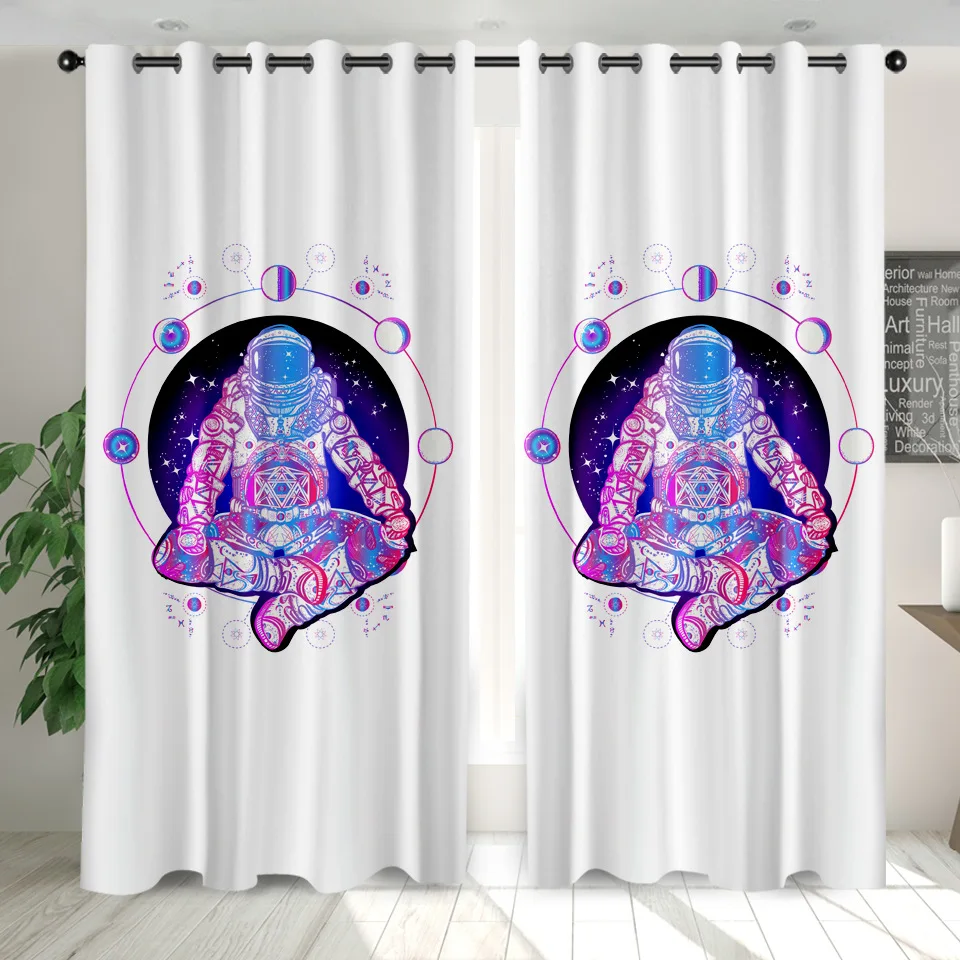 Затемняющие шторы на окна в виде астронавта SOFTBATF для гостиной спальни