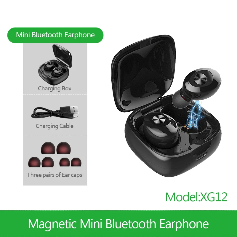 XG12 FBYEG M7 TWS Bluetooth 5,0 наушники беспроводные наушники с дисплеем питания спортивные стерео беспроводные наушники гарнитура с зарядным устройством - Цвет: XG12