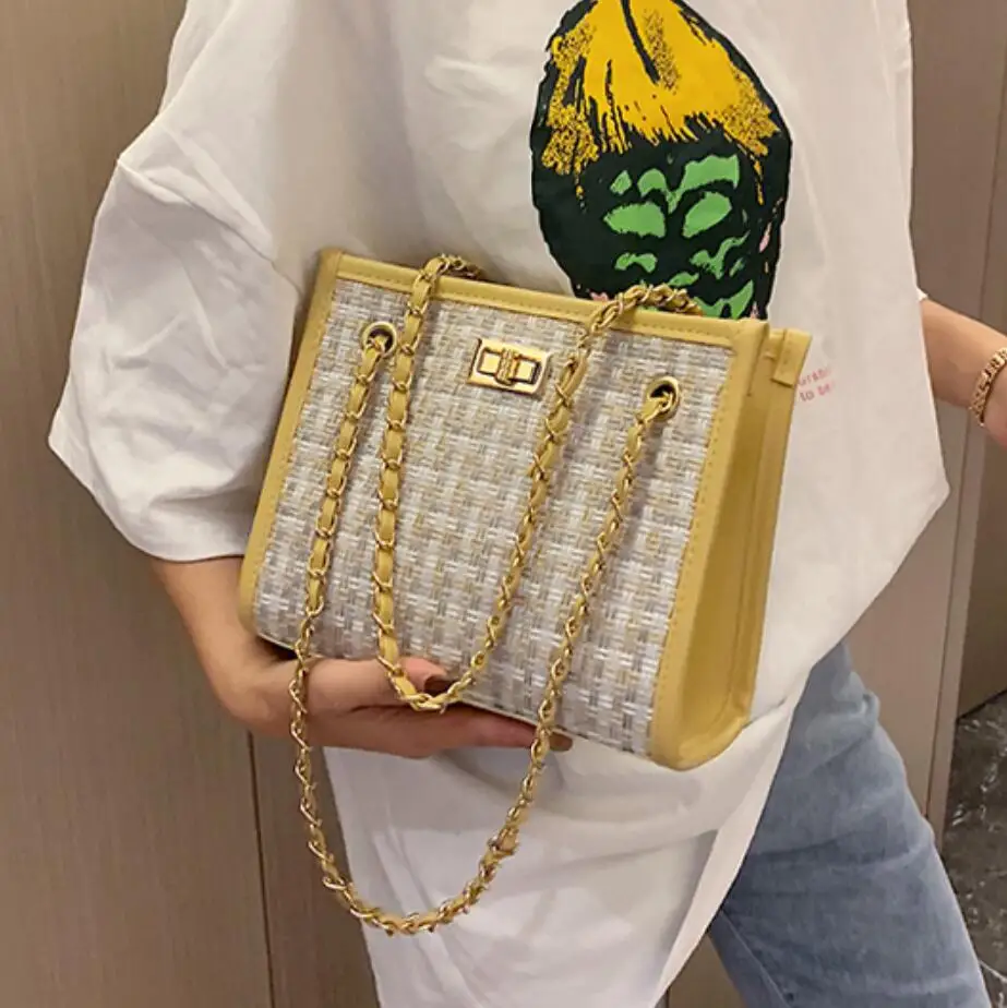 Элегантная женская контрастная Сумка тоут модная новая качественная