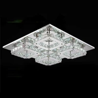 modern led crystal ceiling chandelier for living room luminaria teto cristal led lamps for home decoration square lustre lamps