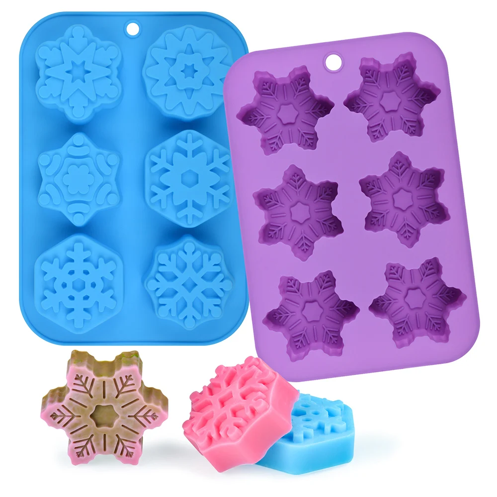 

3D Snowflake Soap Mold Silicone Molds for Soap Making DIY Handmade Soap Forms Resin Wax Melt Mold