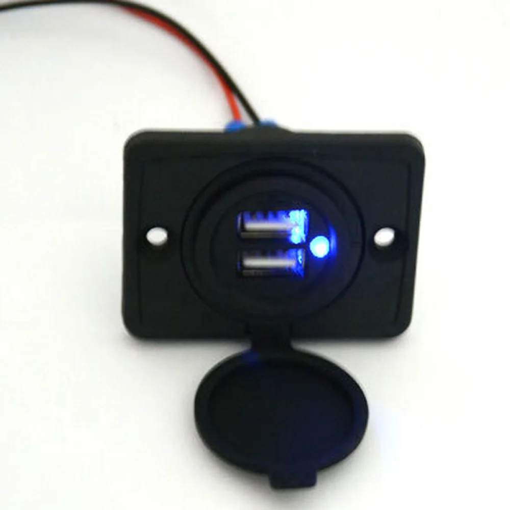 1 шт. 3 А двойное зарядное устройство с usb портом для мотоцикла автомобиля кемпера