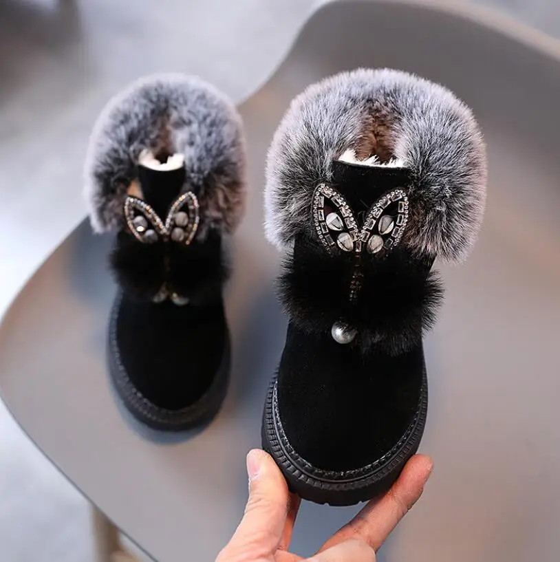 

Girls Boots Fur Thick Warm Children's Shoes New Sport Shoes For Boys Top Quality Baby Cotton Kids Snow Boots Winter Martin Boots