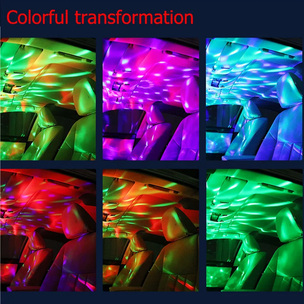 1 шт. светодиодный Автомобильный USB атмосферный свет DJ RGB Мини Красочный