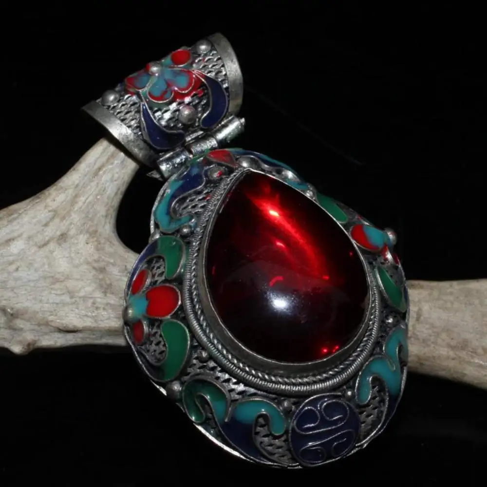 

China's cloisonne inlaid Zircon Cupronickel small pendant