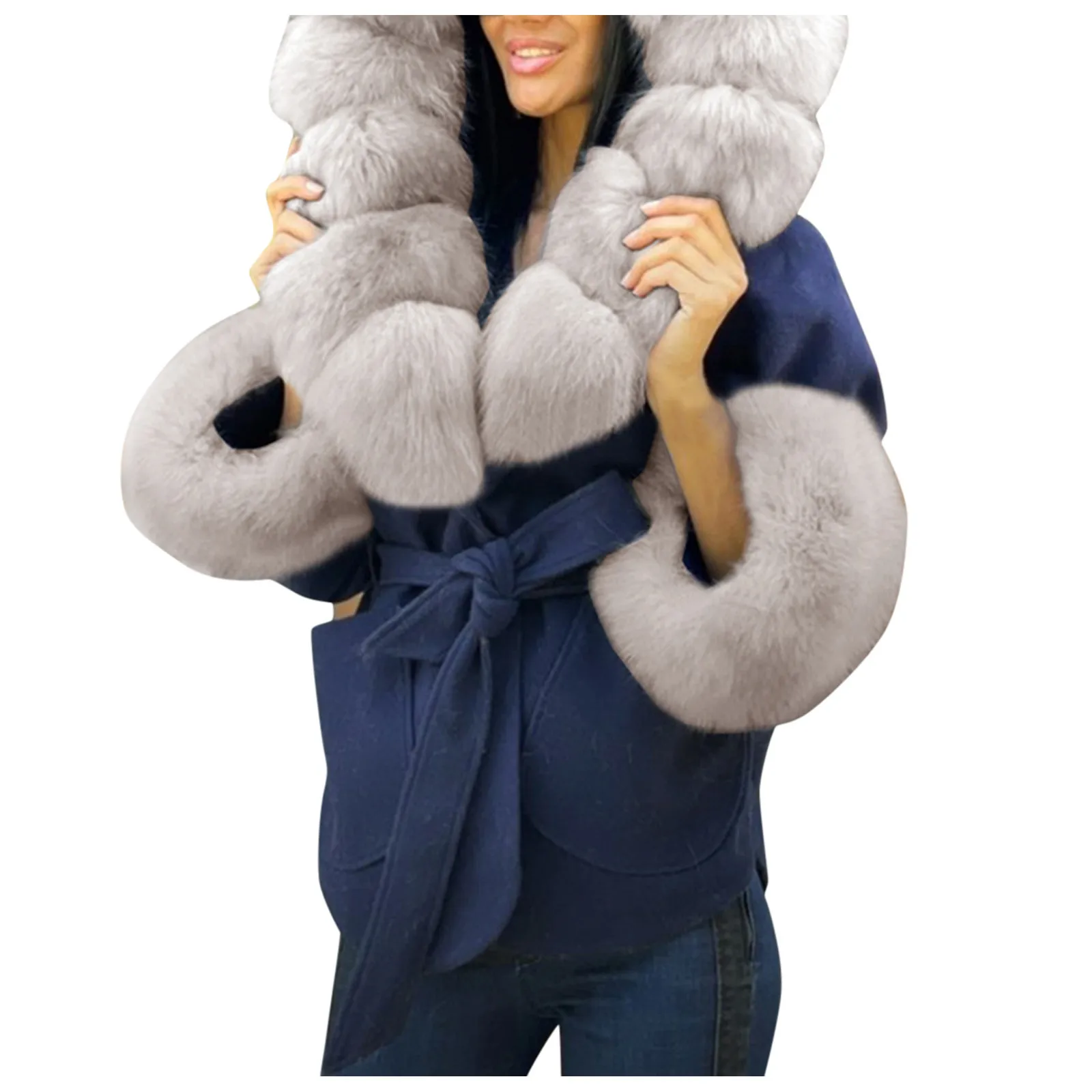 

Women's Short Collar Coat Quilted Woolen Coats Winter Thick Warm Casual Loose Short Coat Jacket O Neck Coat Jacket