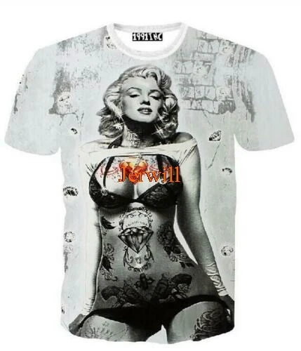 

Marilyn Monroe 3D Print Casual T-Shirt Fashion Womens Mens Short Sleeve Tops Tees