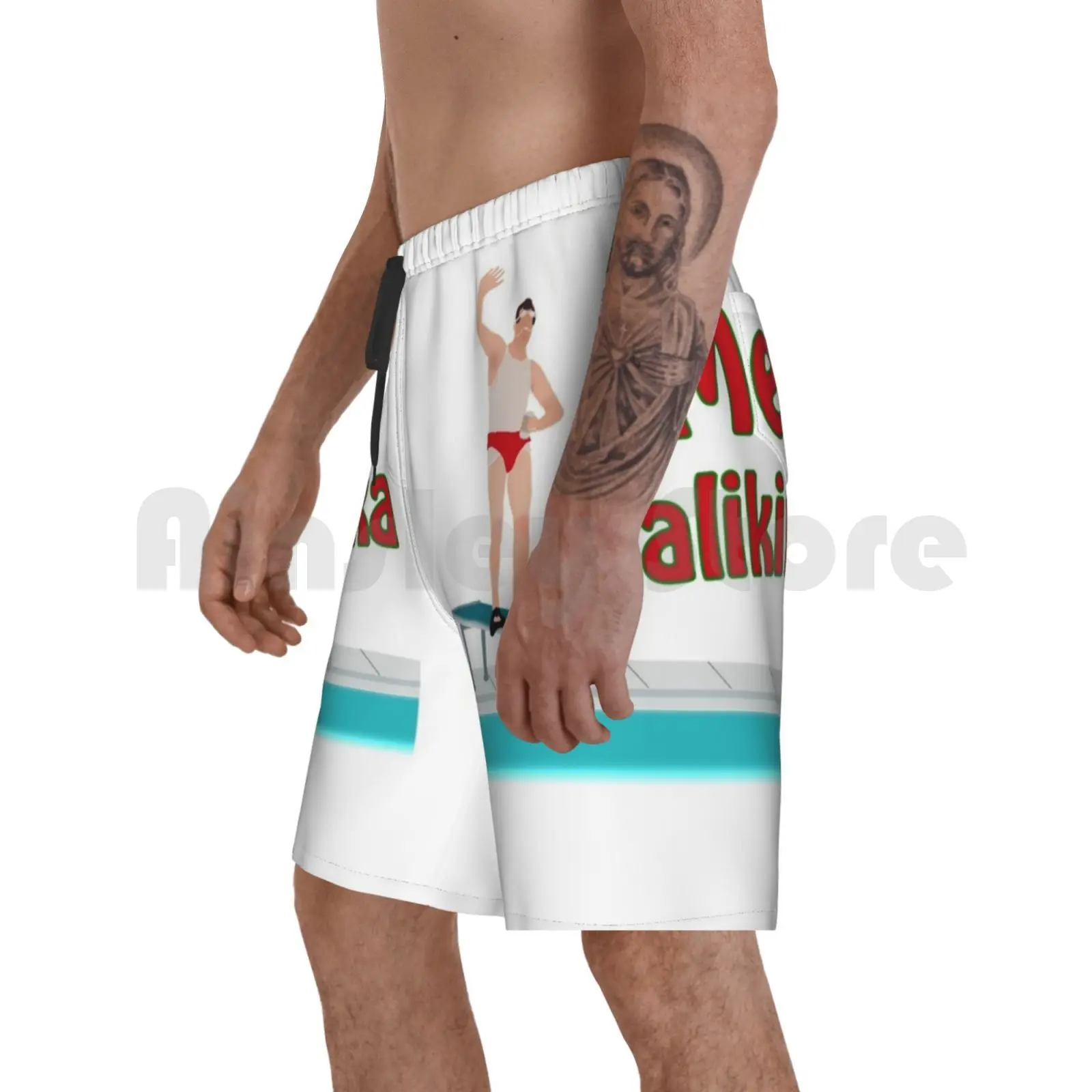 

Christmas Vacation-Mele Kalikimaka Beach Shorts Men Beach Pants Swim Trunks Christmas Vacation Cousin Eddy Eddie