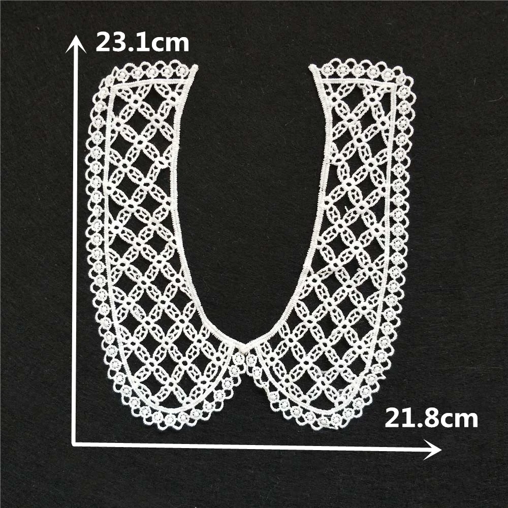 Изысканный 1 шт. белый кружевной воротник Красивая кружевная Аппликация отделка