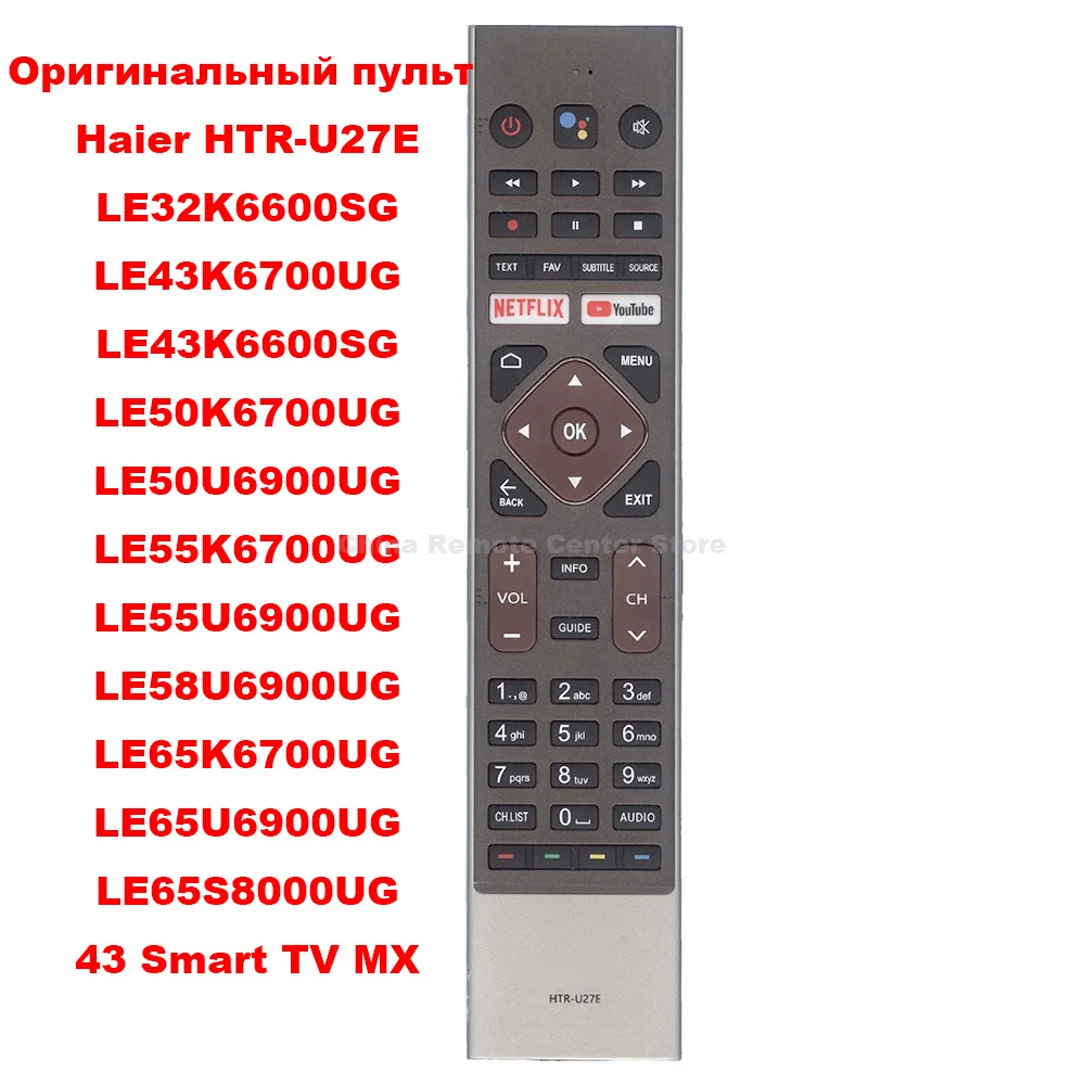 Control remoto por voz Original, HTR-U27E para Haier SmartTV, LE32K6600SG, LE43K6700UG, LE50K6700UG, LE50U6900UG, LE55K6700UG, LE65S8000UG