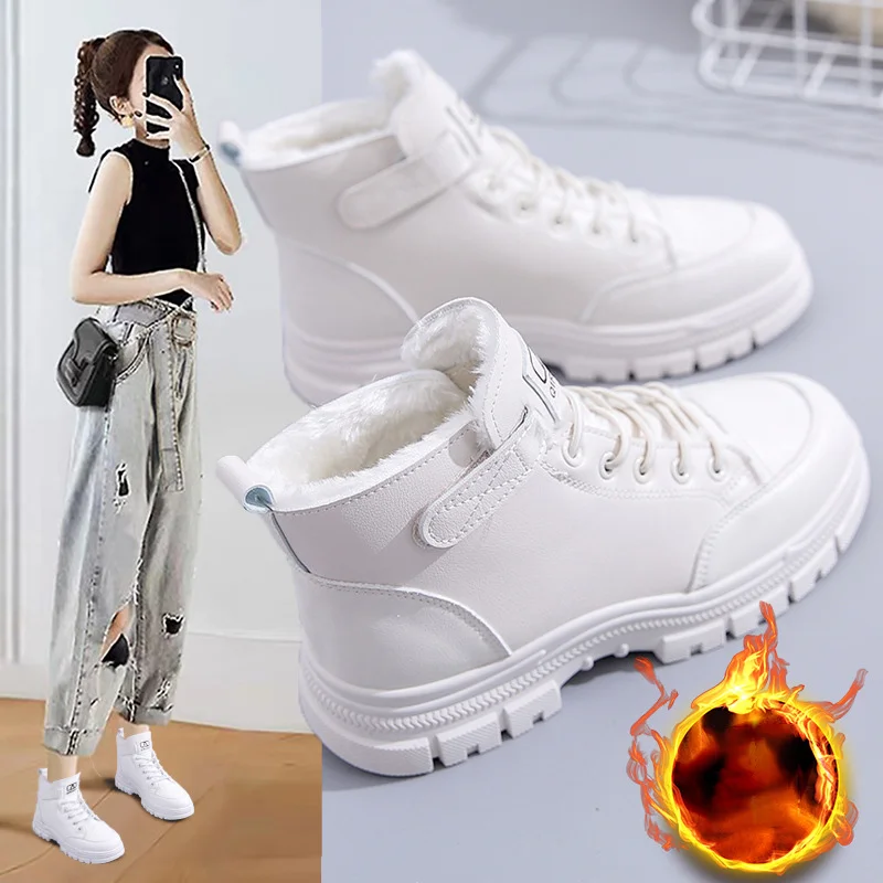

Snow Boots Women's 2022 New Winter Women's Shoes Lace Up Warm Cotton Shoes Plus Velvet Thickening Casual Women Ankle Shoes