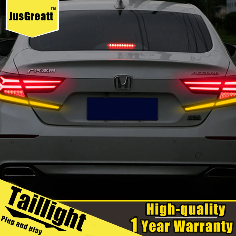 

2pcs Car Styling for Honda Accord 2018-2019 tail lights assembly All LED Rear Lamp+ dynamic turn signal +reverse light