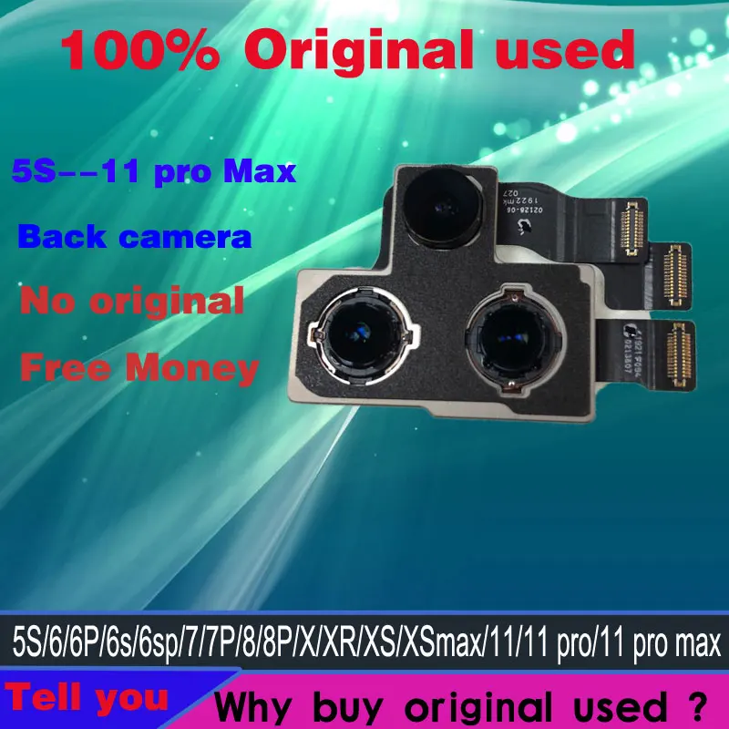 

100% оригинал для iPhone 11 pro max XR XS max задняя камера для iPhone 6 6s 6SP 7 8 plus основная большая задняя камера Модуль гибкий кабель