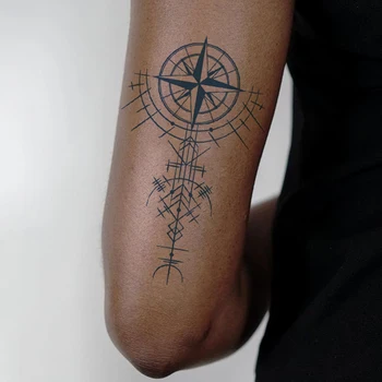 Semi Permanent Temporary Tattoo Sticker， Totem Tattoo Designs Symbols Long lasting Waterproof for Women Men 1