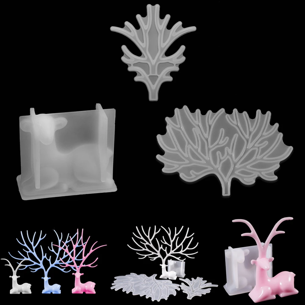 

Elk Shape Silicone Mold Jewelry Display Shelf Resin Casting Molds For DIY Crafts Jewelry Making Tool Christmas Decoration