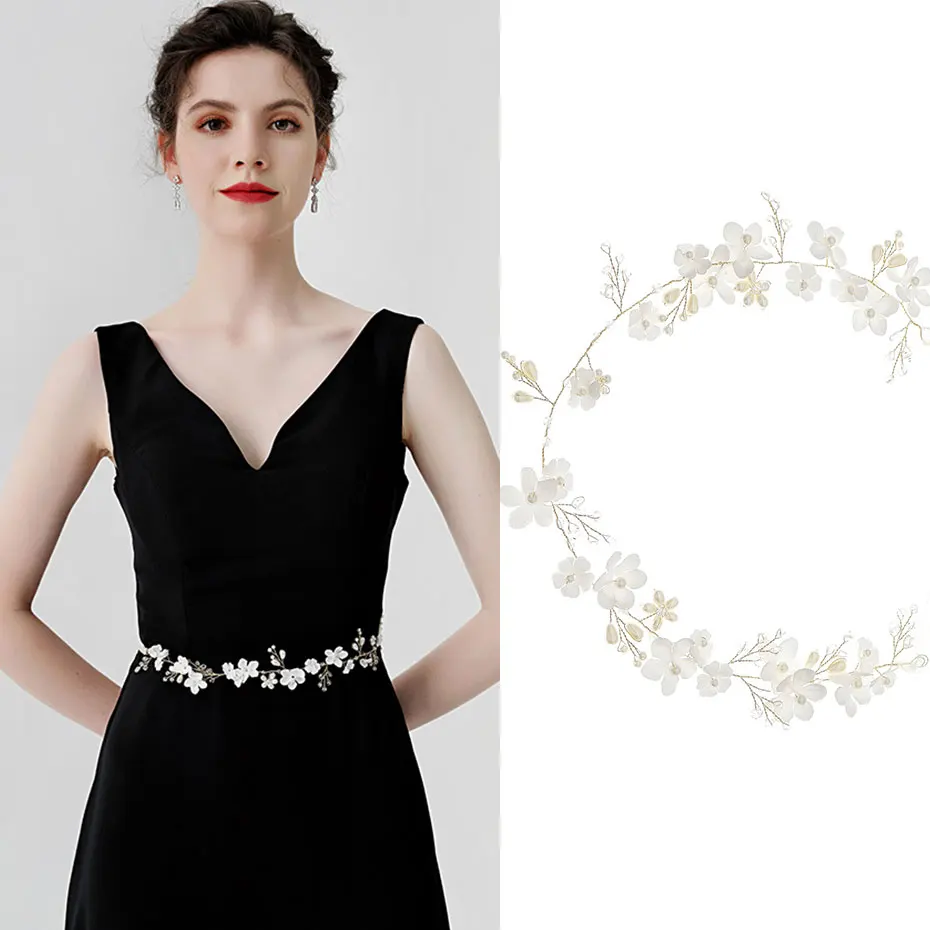 

Efily элегантный жемчужный цветок ремень для невесты ручной работы женский ремень для свадебного платья Аксессуары для подружки невесты пода...