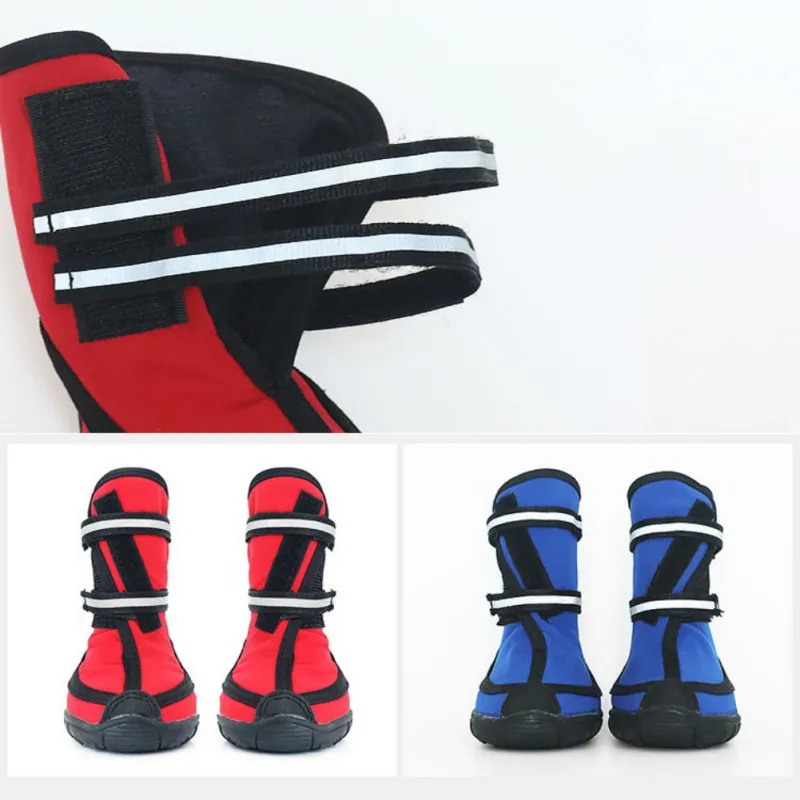 

4Pcs/ Lot Dog Shoes Outdoor Dog Shoes For Sports Mountain Wearable Anti-slip Waterproof Reflective Pets Dogs Shoes 100%Cotton