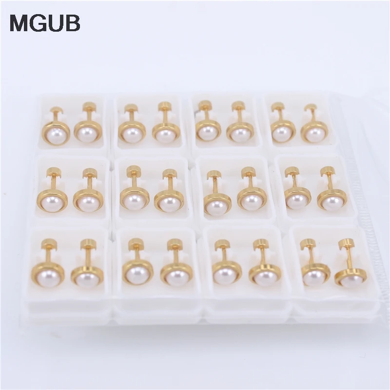 2019 Новые простые изысканные серьги гвоздики золотого цвета с имитацией жемчуга