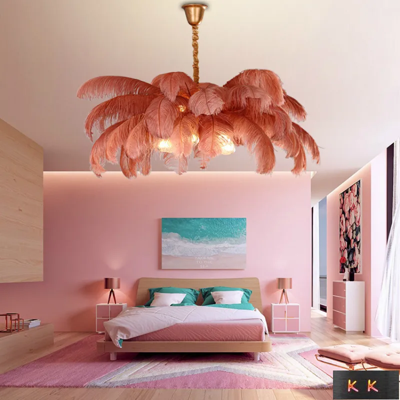 Скандинавская постмодернизированная светильник шная люстра в виде страусиных