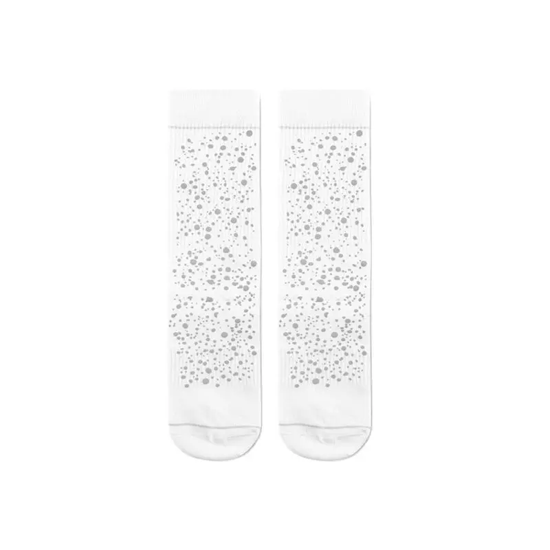 

Fashion Reflective Cotton Stockings Crew Women Girl Night Luminous Hip Hop Cool Street-wear Dot Printing Glitter Long Stockings