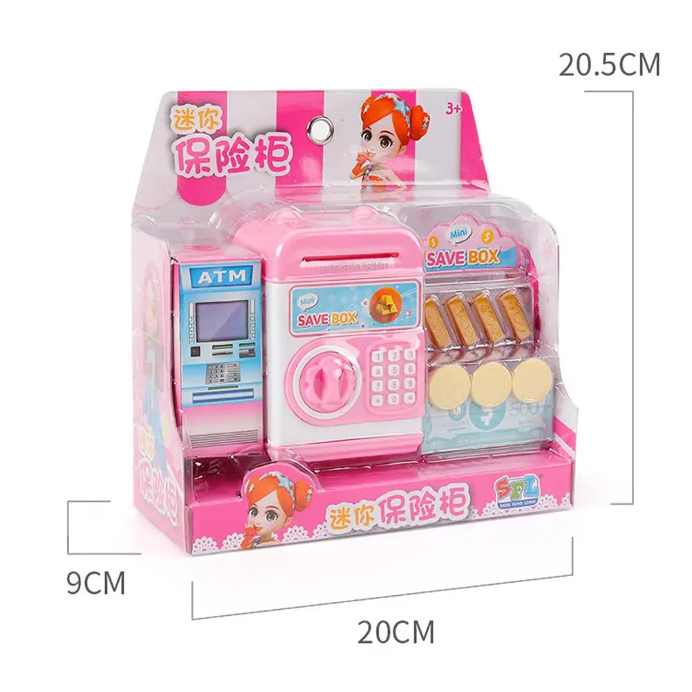 

Realistic Mini ATMs Piggy Bank Save Box Coin Cash Model Children Pretend Play Educational Children Early Learning Exercise Toy