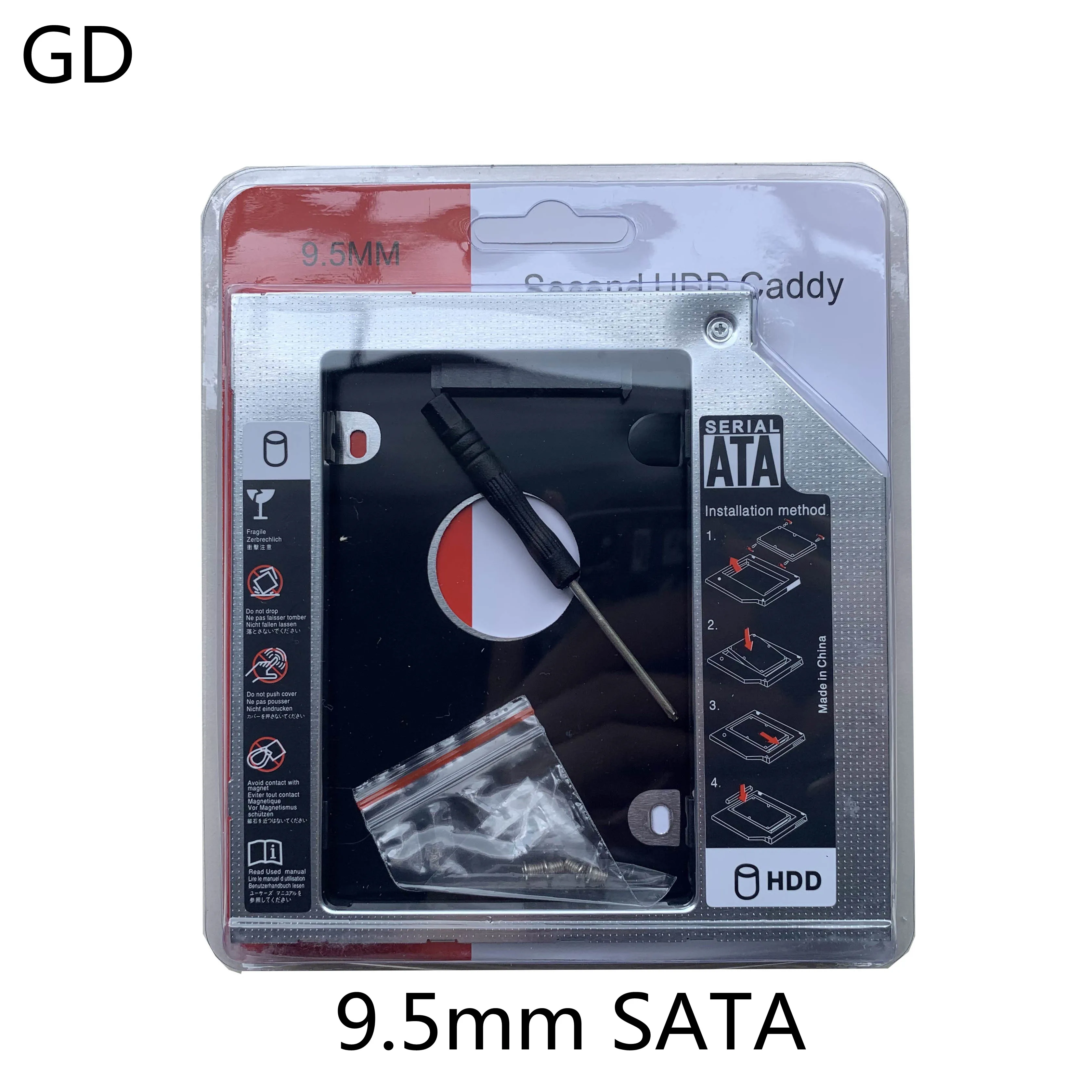 GD новый алюминиевый корпус для жесткого диска 9 5 мм 12 7 ноутбука 2 дюйма SATA 3 0 Optibay