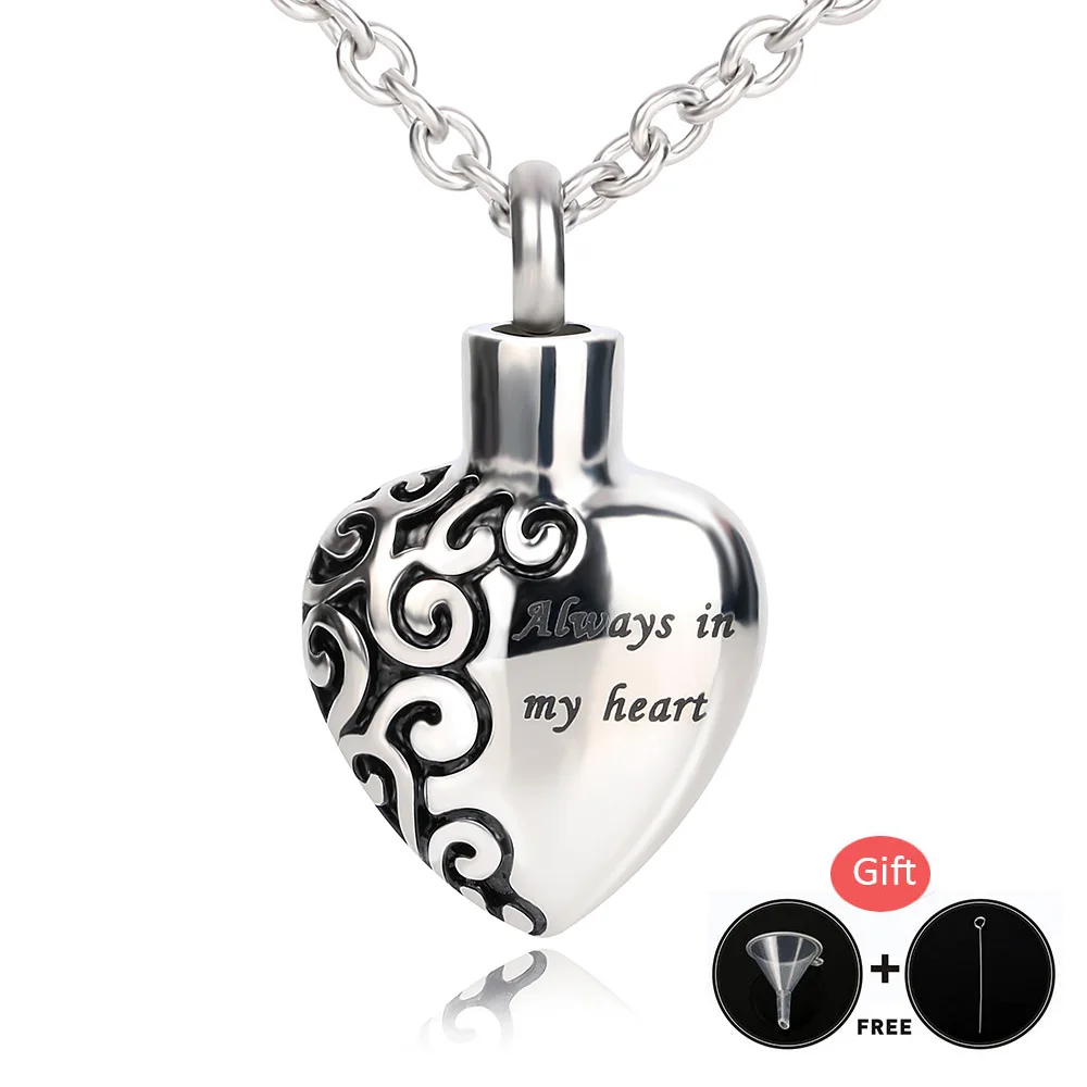 BOFEE урна в виде сердца ожерелье кулоны с гравировкой кремации памятный медальон