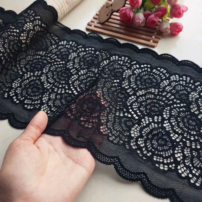 2 м/лот 8 видов стилей черные эластичные кружевные планки DIY юбка подол для одежды