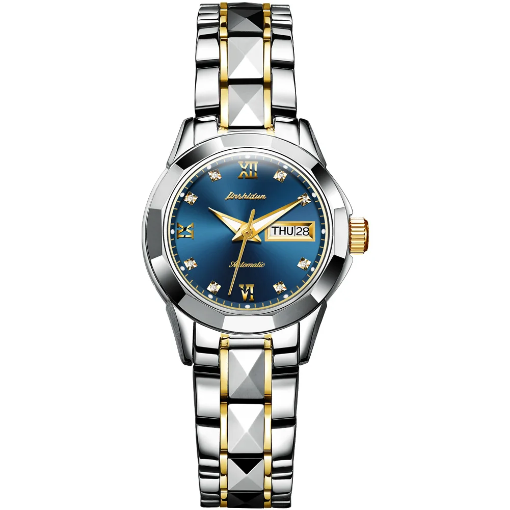 

JSDUN-Luxury Brand Sapphire Mechanical Ladies Watch, Tungsten Steel Material, Waterproof, High-Quality Fashion Simple Watch 8813
